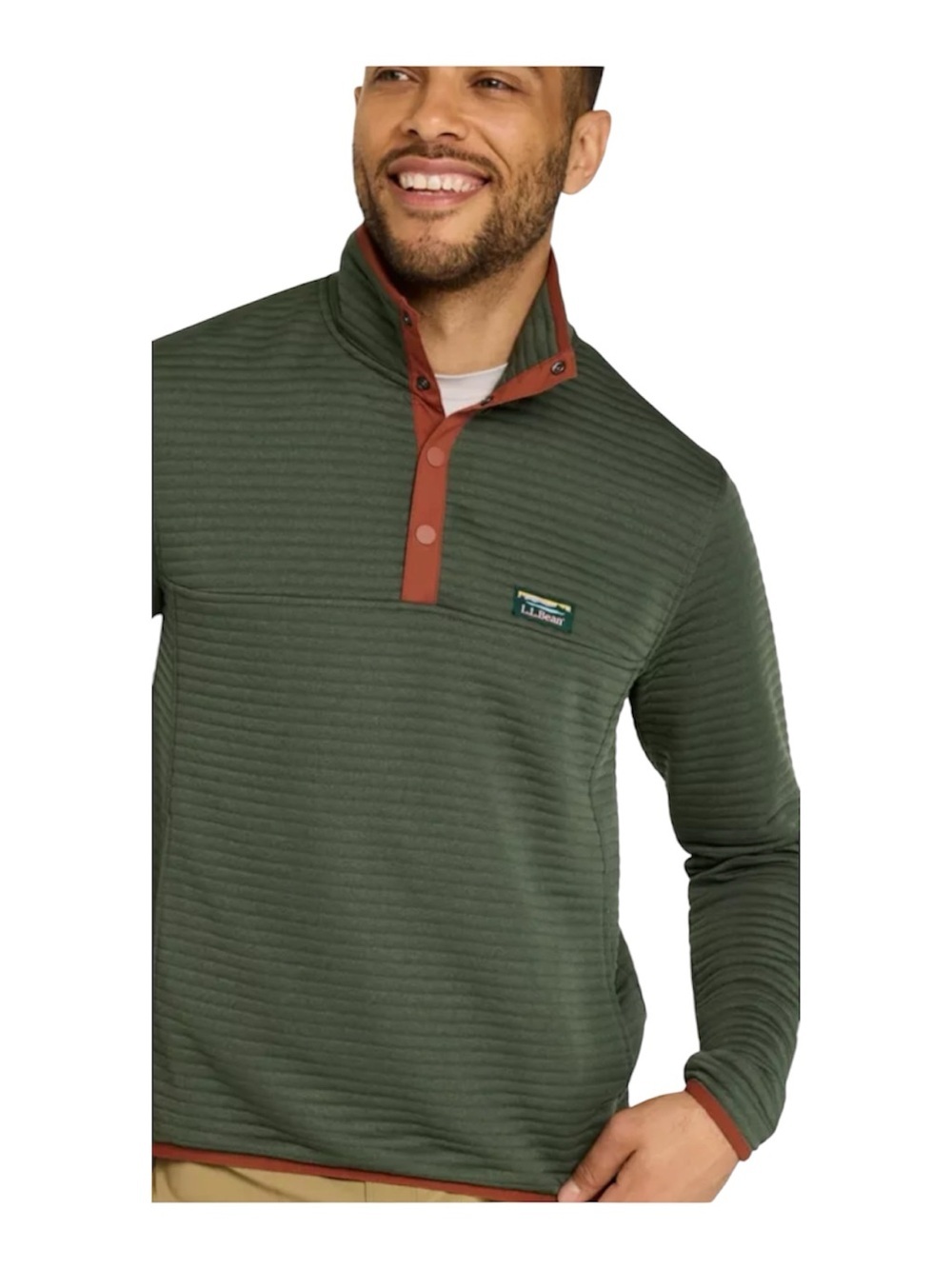 L.L. Bean Snap ribbed knit pullover